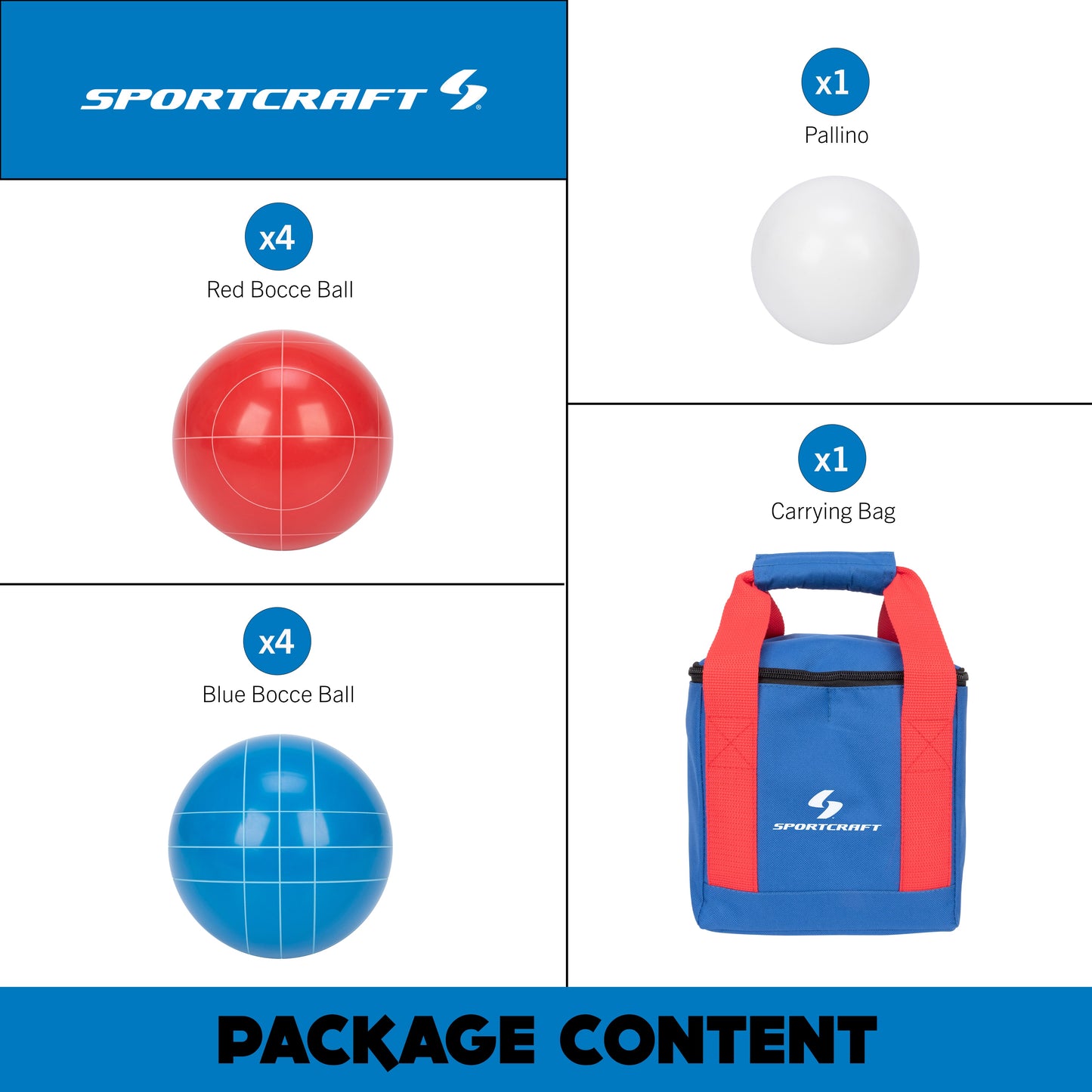 Classic Bocce Ball Set for up-to 2 Teams