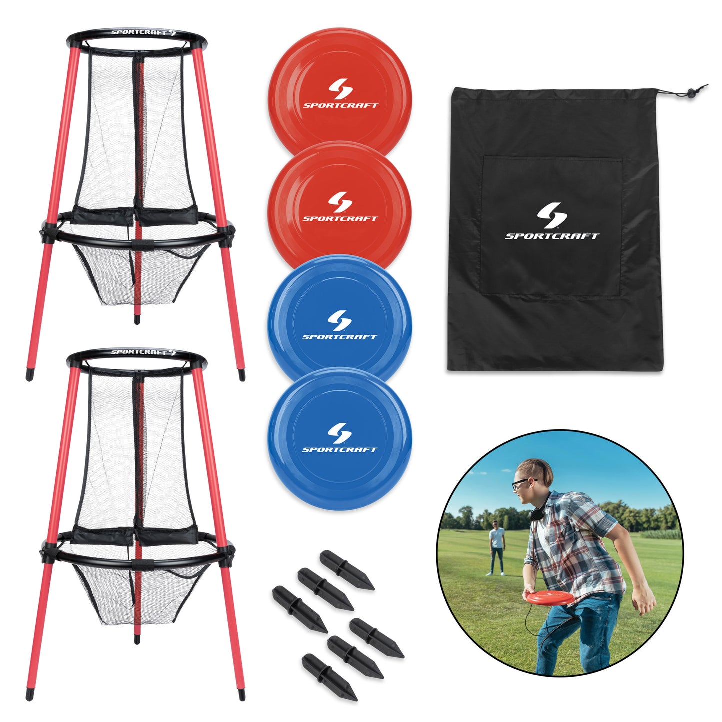 Sportcraft Golf Disc Set Black/Red/Blue