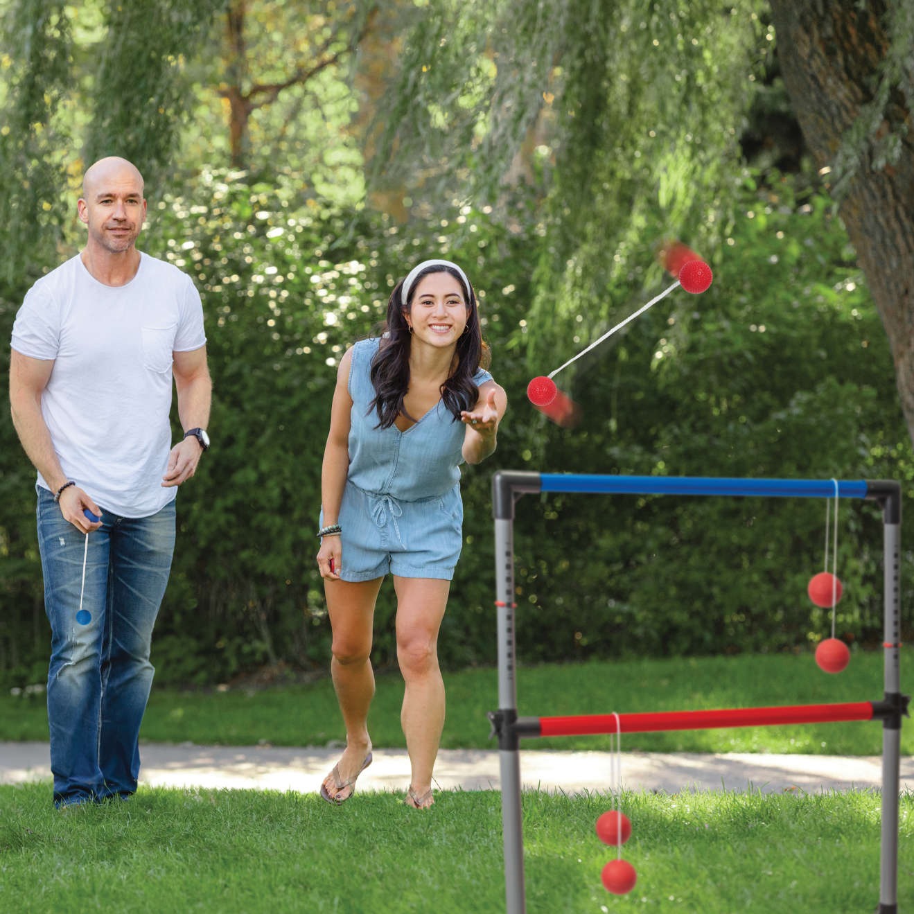 2-In-1 Ladder & Bean Bag Toss Game for up-to 2 Teams