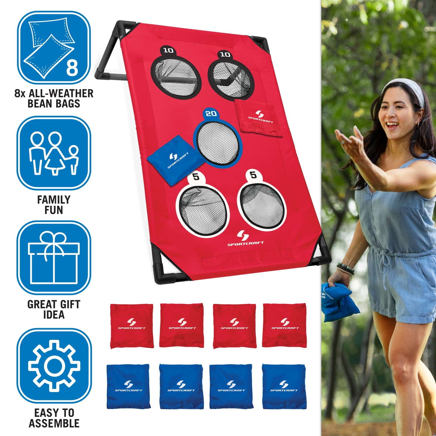 Bean Bag Toss, Lightweight Design for up-to 2 Teams