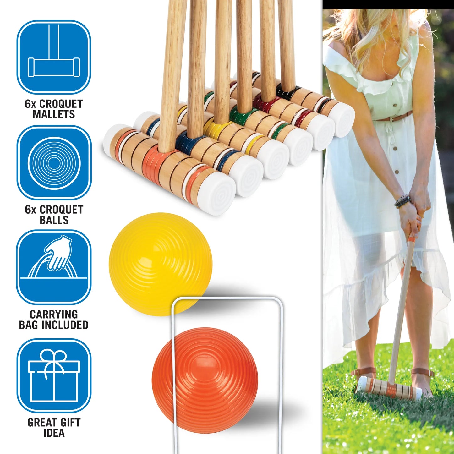 Classic Croquet Set for up-to 6 Players