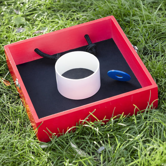 Sportcraft Wooden Washer Toss Game - Lifestyle Image - Product sitting on grass