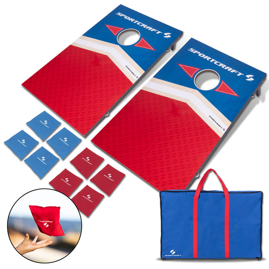 Sportcraft Wooden Corn Hole Bean Bag Toss product image showing complete set