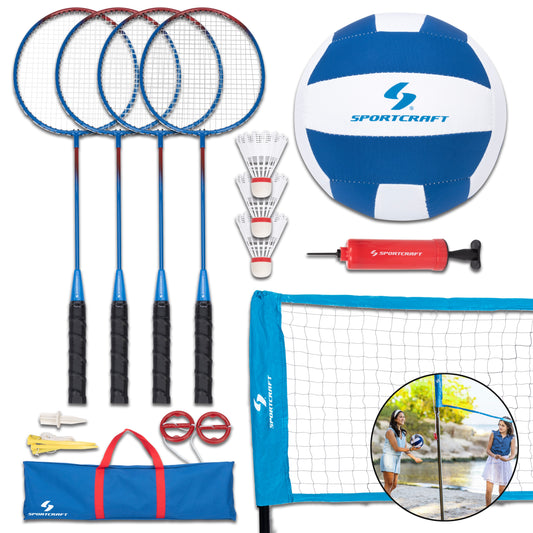 Classic Badminton & Volleyball Set for up-to 2 Teams
